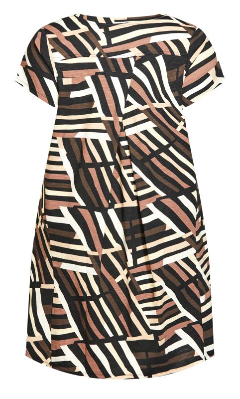 Evans Brown Stripe Pocket Midi Dress 5