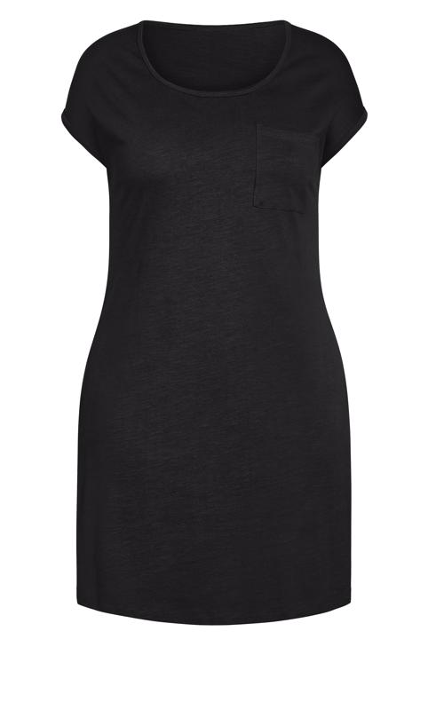 Evans Black Pocket Detail T-Shirt Dress 4