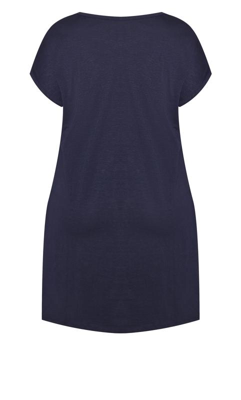 Evans Navy Blue Dipped Hem T-Shirt Dress 6
