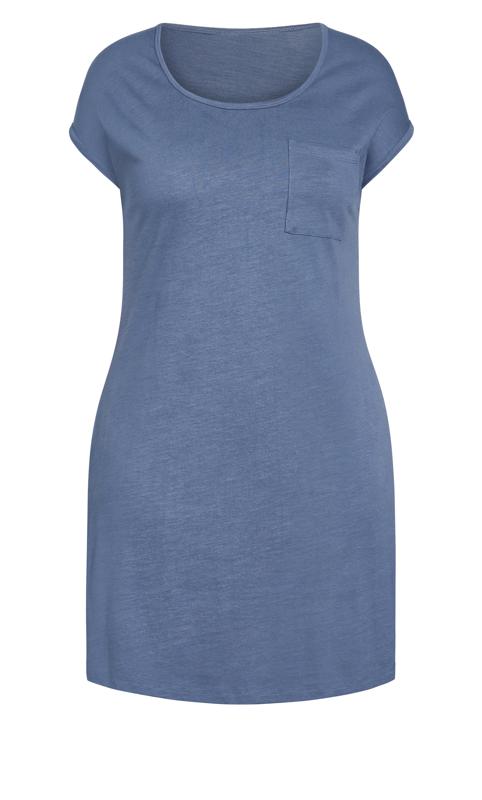 Evans Navy Blue Pocket Detail T-Shirt Dress 4