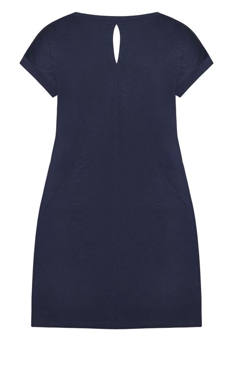 Evans Navy Blue V-Neck T-Shirt Dress 4
