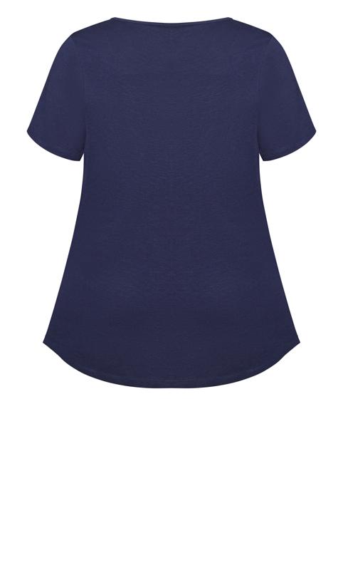 Evans Navy Blue Notch Neck T-Shirt 6