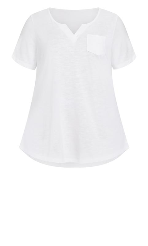 Evans White Notch Neck T-Shirt 6