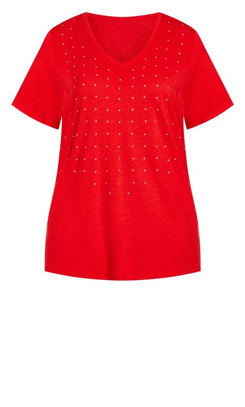 Evans Red Star Studded T-Shirt 5