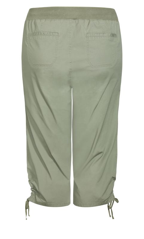 Evans Khaki Cool Cotton Cropped Trousers 6