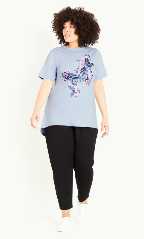 Blue Butterfly Print Top 1