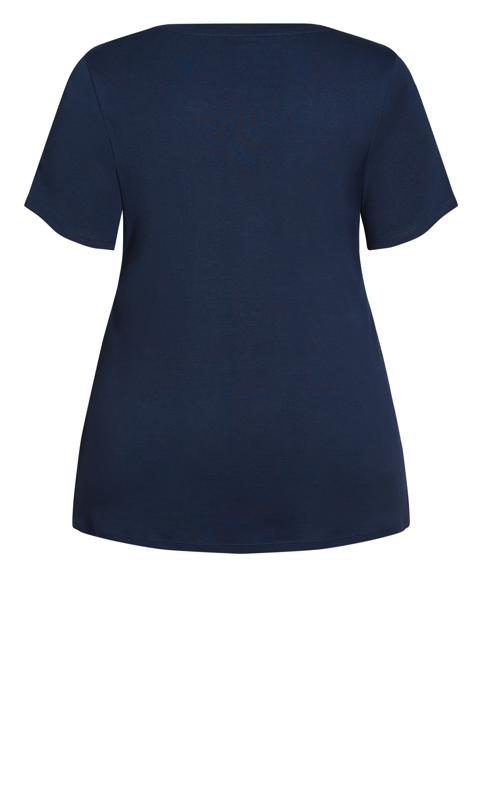 Evans Navy Blue V-Neck Essential T-Shirt 5