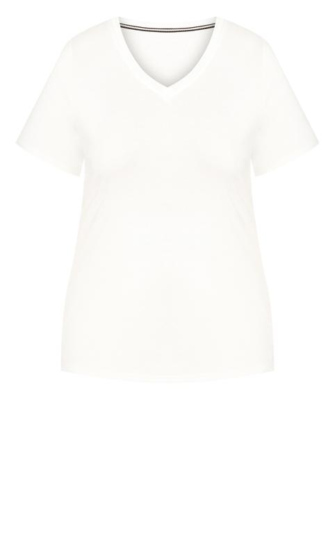 Evans White V-Neck T-Shirt 5