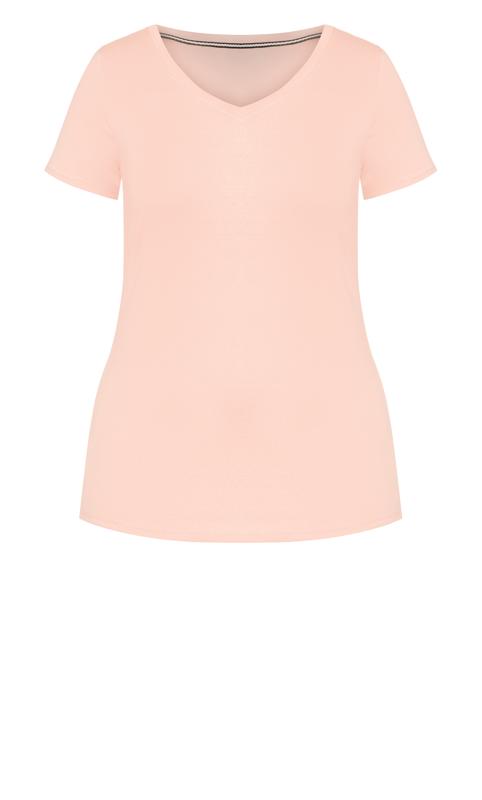 Evans Pale Pink V-Neck T-Shirt 6