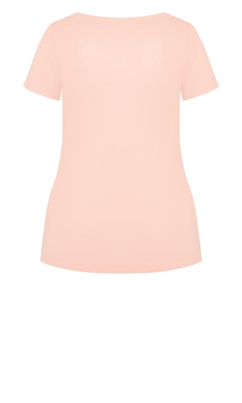 Evans Pale Pink V-Neck T-Shirt 7