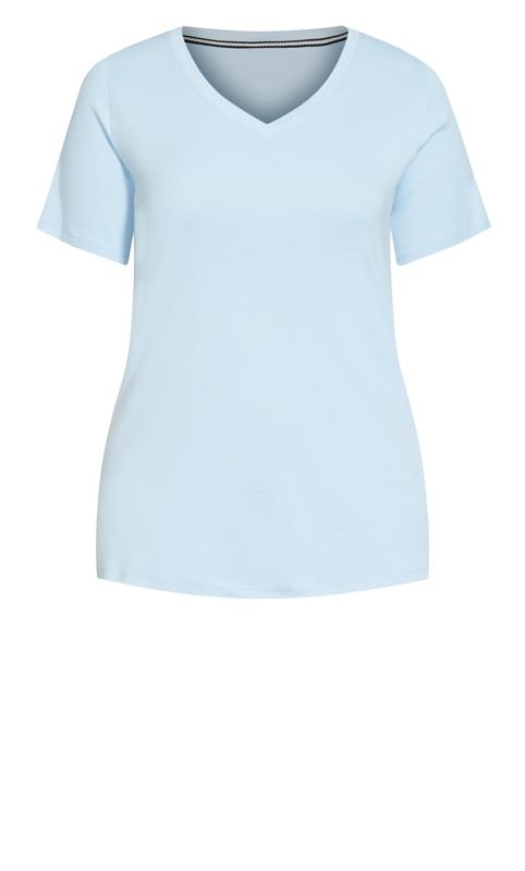 Evans Aqua Blue V-Neck T-Shirt 5