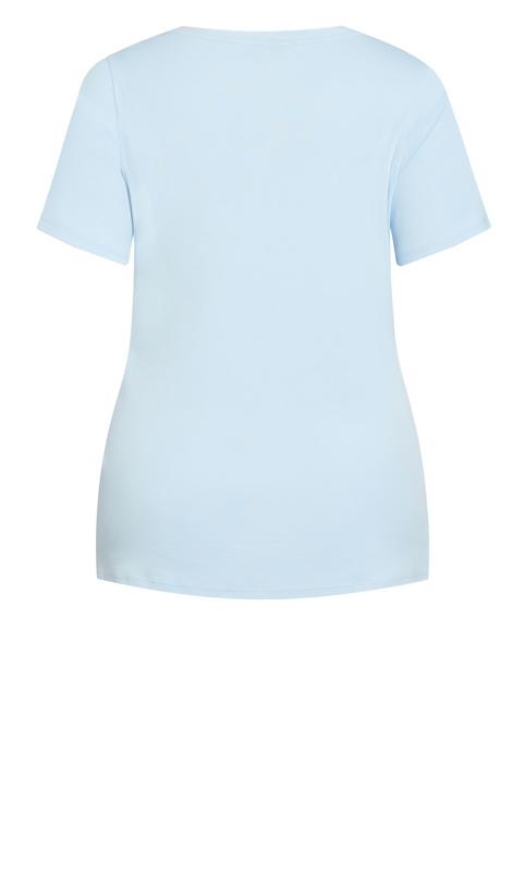 Evans Aqua Blue V-Neck T-Shirt 6
