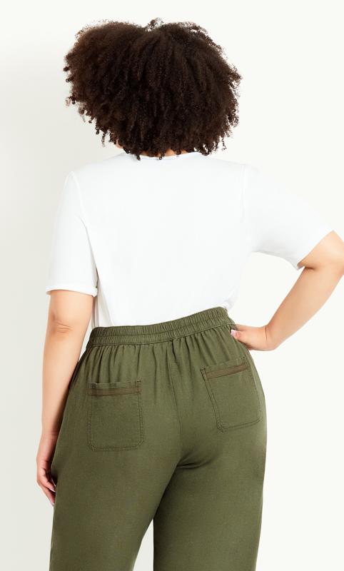 Khaki Linen Blend Crop Trouser 6