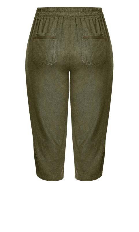 Khaki Linen Blend Crop Trouser 8