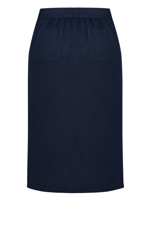 Linen Blend Navy Skirt 4