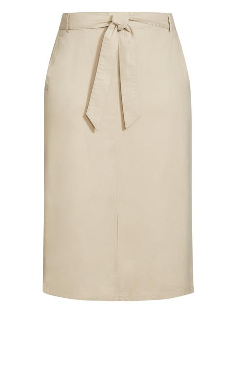 Evans Brown Linen Blend Skirt 5
