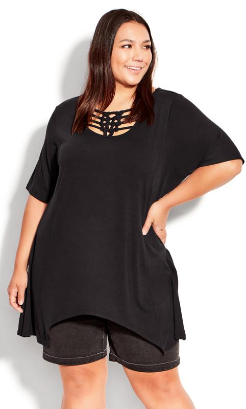 Evans Black Knotted Cage Tunic 2