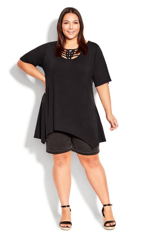 Evans Black Knotted Cage Tunic 4