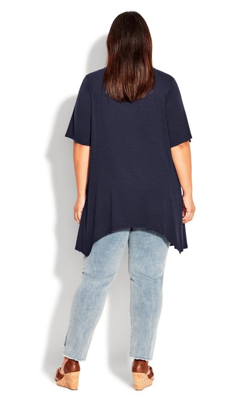 Evans Navy Cut Out Knotted T-Shirt 4