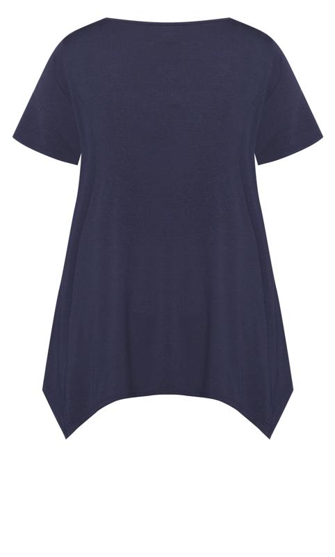 Evans Navy Cut Out Knotted T-Shirt 6