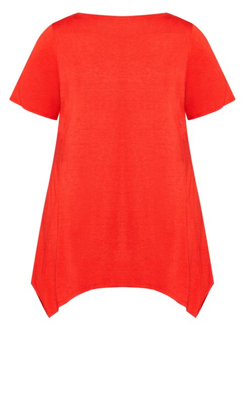 Evans Orange Knotted Cut Out Hanky Hem Tunic Top 6