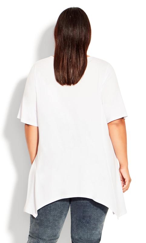 Evans White Cut Out Knotted T-Shirt 3