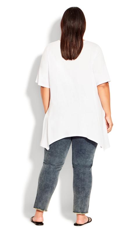 Evans White Cut Out Knotted T-Shirt 4