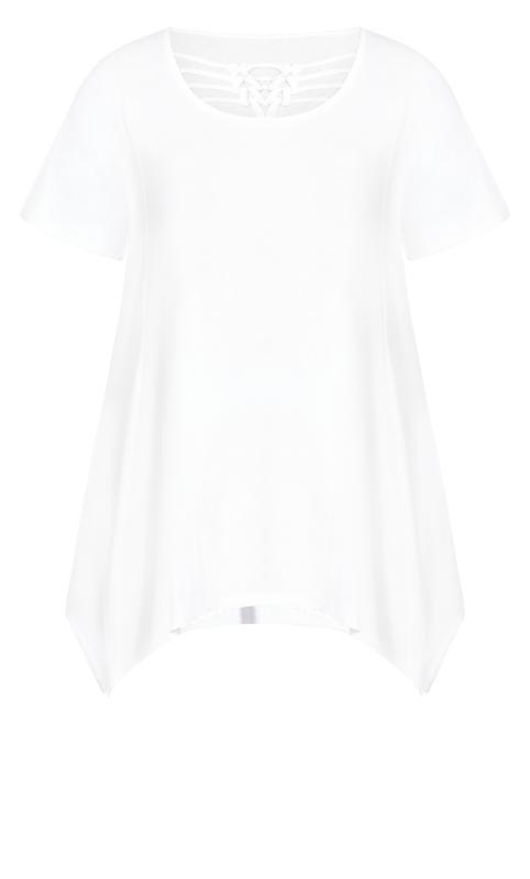 Evans White Cut Out Knotted T-Shirt 5