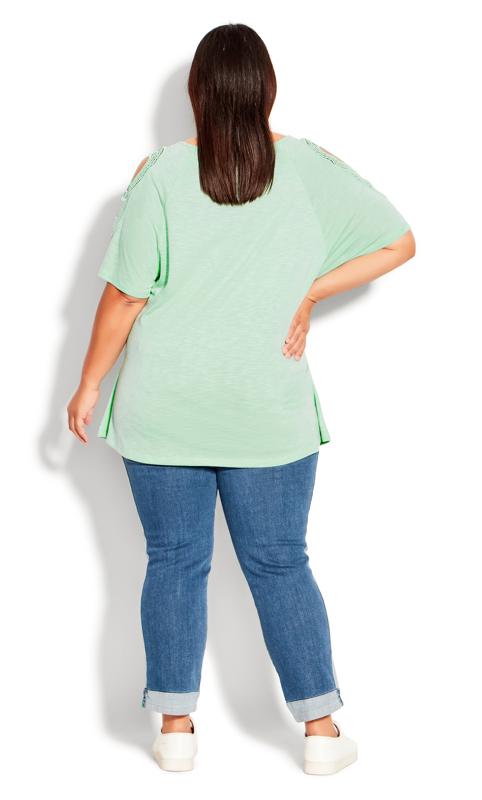 Evans Green Crochet Cut Out Top 4