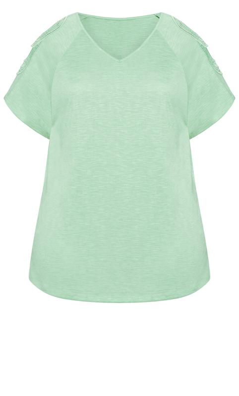 Evans Green Crochet Cut Out Top 5