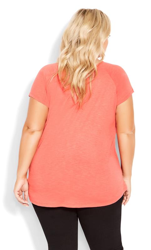 Evans Coral Orange Cutout T-Shirt 3