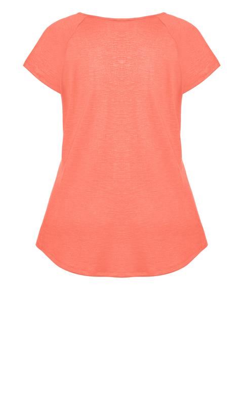 Evans Coral Orange Cutout T-Shirt 6