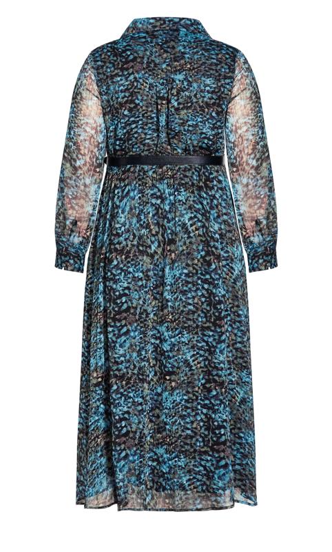 Evans Blue Delphi Print Midi Dress 4