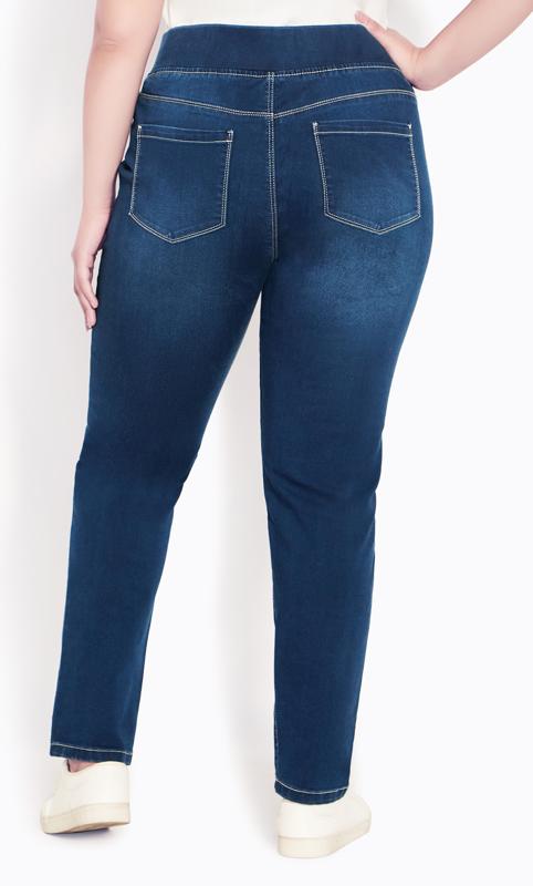 Evans Blue Dark Wash Pull On Skinny Tall Jeans 4