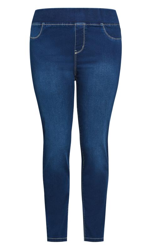 Evans Blue Dark Wash Pull On Skinny Tall Jeans 6