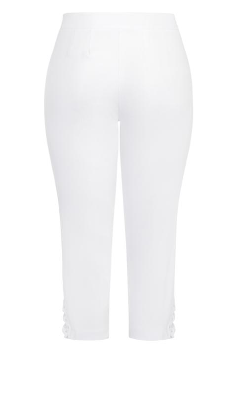 Evans White Lace Up Cropped Trousers 7