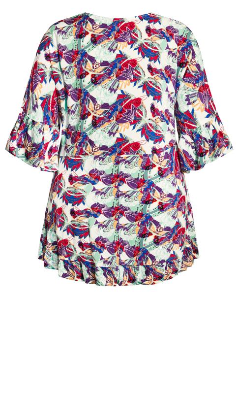 Evans White Abstract Print Blouse 7