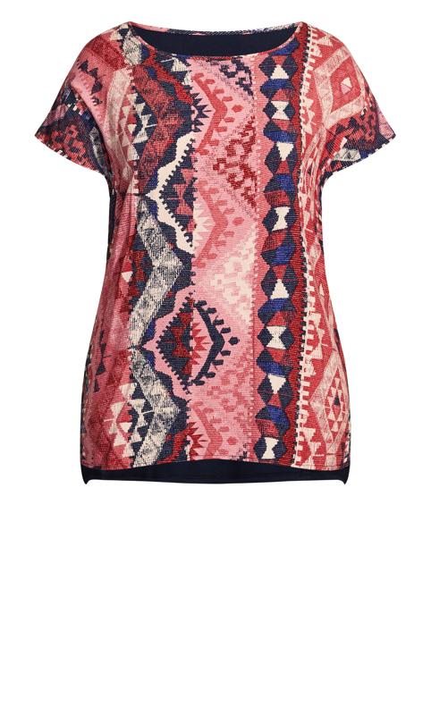 Evans Red Aztec Print T-Shirt 5