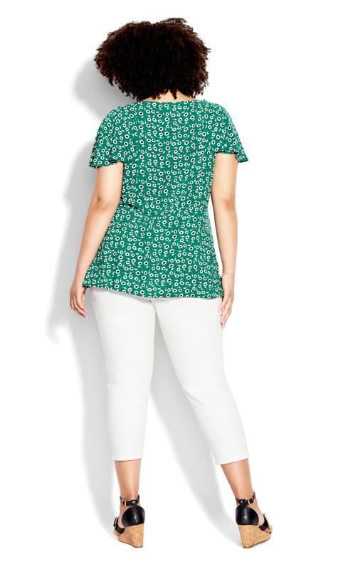 Evans Green Daisy Print Knot Front Top 4