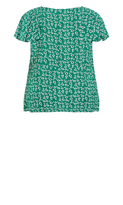 Evans Green Daisy Print Knot Front Top 6