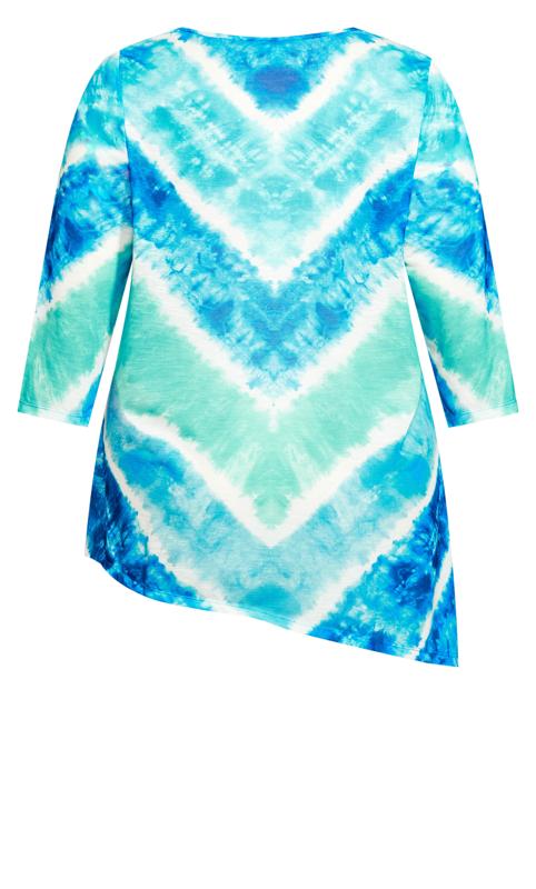 Evans Blue Tie Dye Assymetric Hem T-Shirt 5