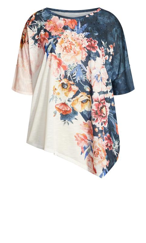 Evans Navy & White Floral Oversized Top 5