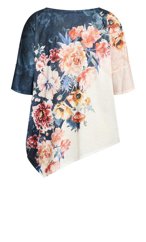 Evans Navy & White Floral Oversized Top 6