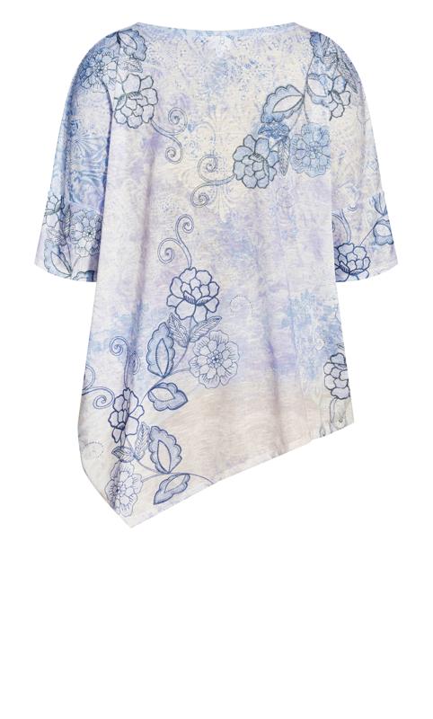 Evans Lilac Purple Floral Print Stud Detail T-shirt 6
