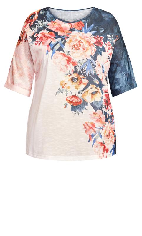 Evans Pink Floral Print T-Shirt 5