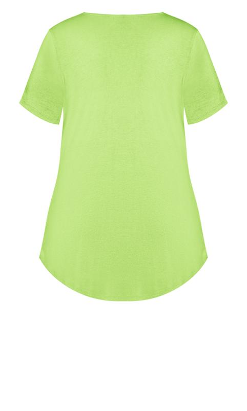 Evans Lime Green Cut Out T-Shirt 7