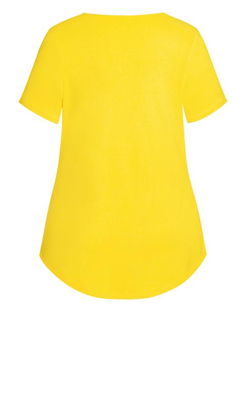 Evans Bright Yellow Cut Out Longline T-Shirt 6