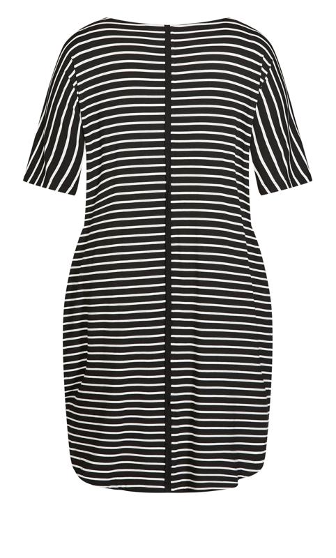Evans Black Stripe Print Pocket Dress 4