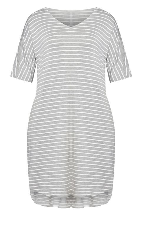 Evans Grey Stripe Pocket Dress 4