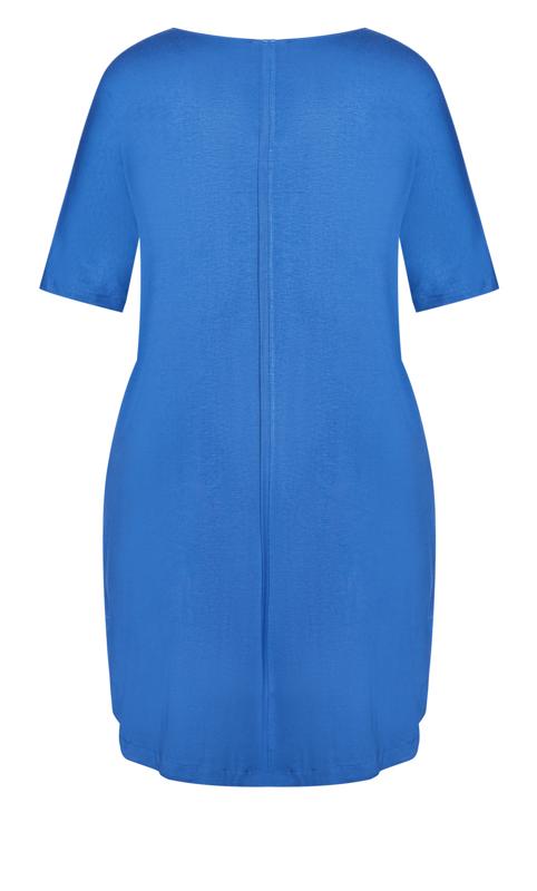 Evans Blue Knit Pocket Plain Dress 4